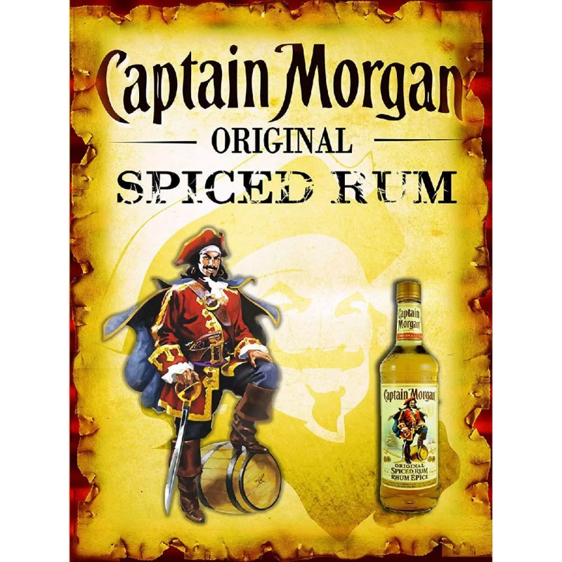 Plaque Captain Morgan en aluminium Rétro Vintage