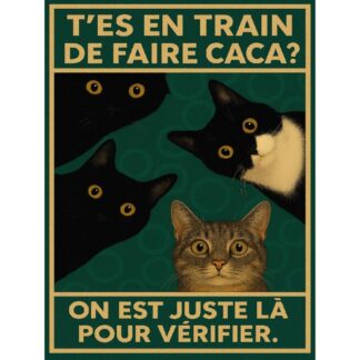 Plaque Chats wc en aluminium Déco humour Rétro Vintage