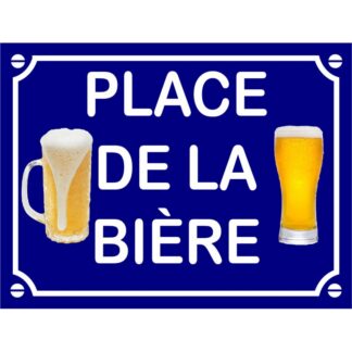 Plaque de rue décorative en aluminium humour Place de la Bière
