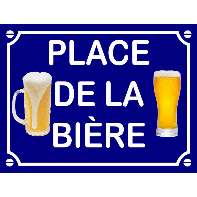 Plaque de rue décorative en aluminium humour Place de la Bière