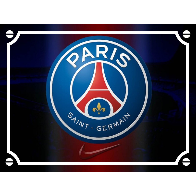 Plaque déco Foot PSG Paris Saint Germain en aluminium
