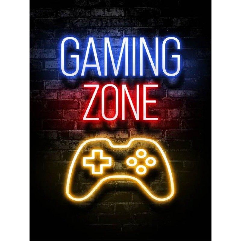 Plaque déco Gaming Zone pour Gamer Gaming en aluminium