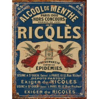 Plaque déco Pub Ricqlès en aluminium humour rigolo fun rétro vintage