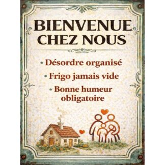 Plaque déco rétro Bienvenue – déco murale vintage
