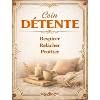 Plaque déco rétro Coin détente – déco murale vintage