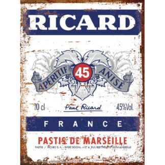 Plaque déco Ricard en aluminium humour rigolo fun rétro vintage