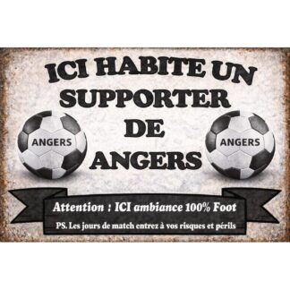 Plaque déco supporter Angers – Ici habite un supporter de Angers