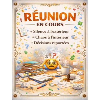 Plaque Décorative Humoristique “Réunion en cours” – Plaque Vintage – Décoration Murale Bureau