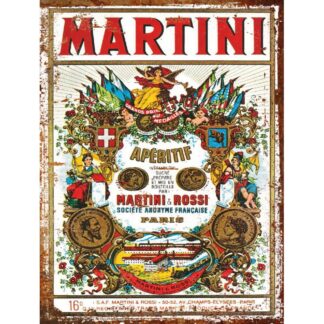 Plaque en aluminium Vintage Martini & Rossi – Plaque Affiche Publicitaire Rétro