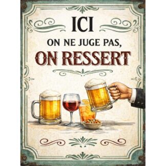 Plaque humour apéro rétro – déco murale bar cuisine