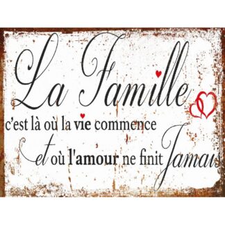 Plaque La Famille en aluminium