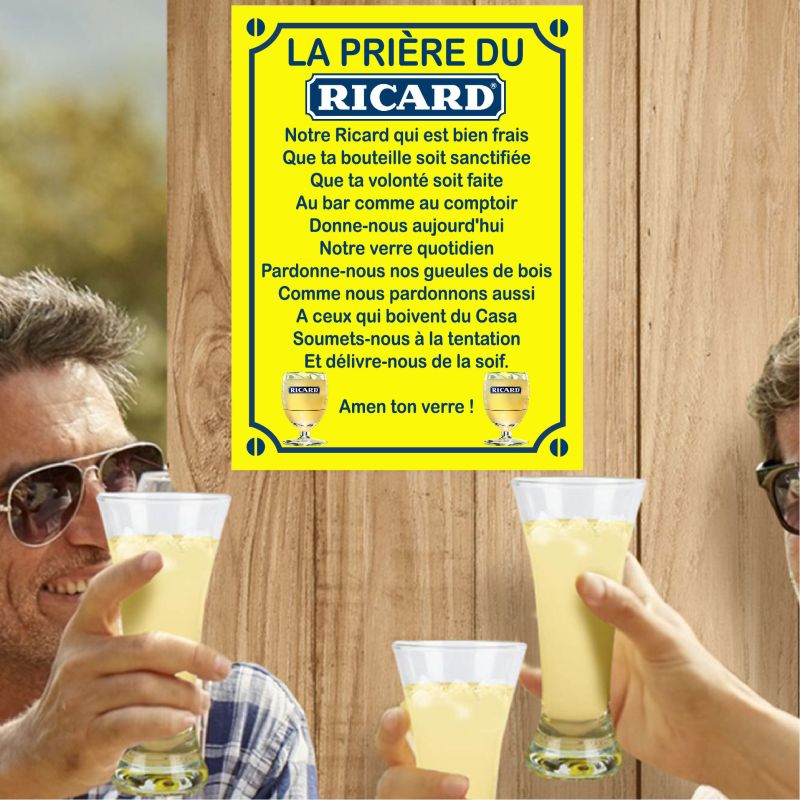 Plaque La prière du Ricard en aluminium humour rigolo fun – Image 2