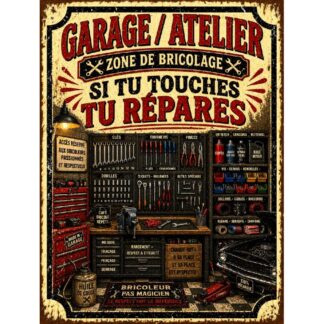 Plaque métal bricolage « Si tu touches tu répares »