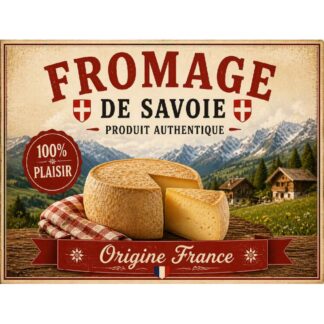 Plaque Métal Fromage de Savoie – Déco Montagne Chalet Cuisine – Style Vintage Authentique