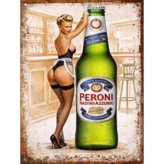 Plaque métal vintage bière pin-up style rétro bar pub déco murale