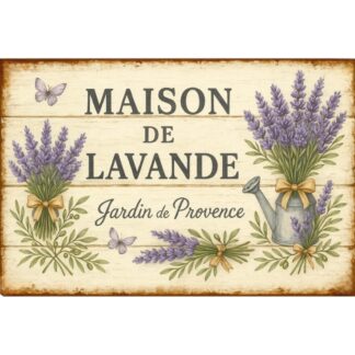 Plaque Métal Vintage Maison de Lavande – Jardin de Provence – Décoration Murale Champêtre