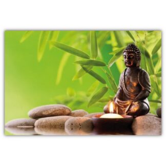 Plaque métal Zen Bouddha – Déco murale Relaxation